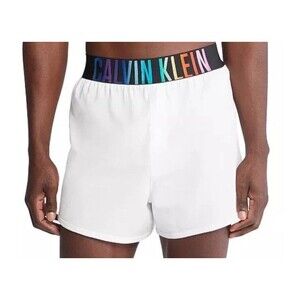 CALVIN KLEIN Sleepwear Mens Large White Sleep Shorts Rainbow Pride Logo